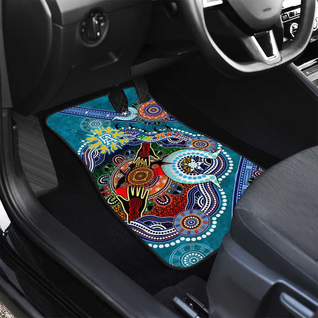 Custom NAIDOC Week 2024 Port Adelaide Power Car Mats Australia Aboriginal Dot Painting