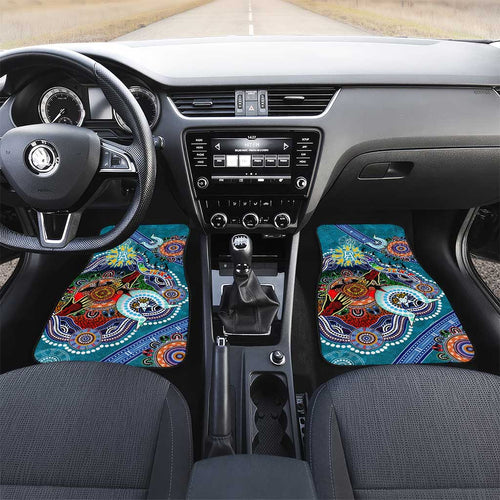 Custom NAIDOC Week 2024 Port Adelaide Power Car Mats Australia Aboriginal Dot Painting