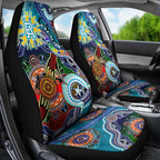 Custom NAIDOC Week 2024 Port Adelaide Power Car Seat Cover Australia Aboriginal Dot Painting