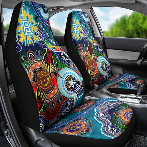 Custom NAIDOC Week 2024 Port Adelaide Power Car Seat Cover Australia Aboriginal Dot Painting