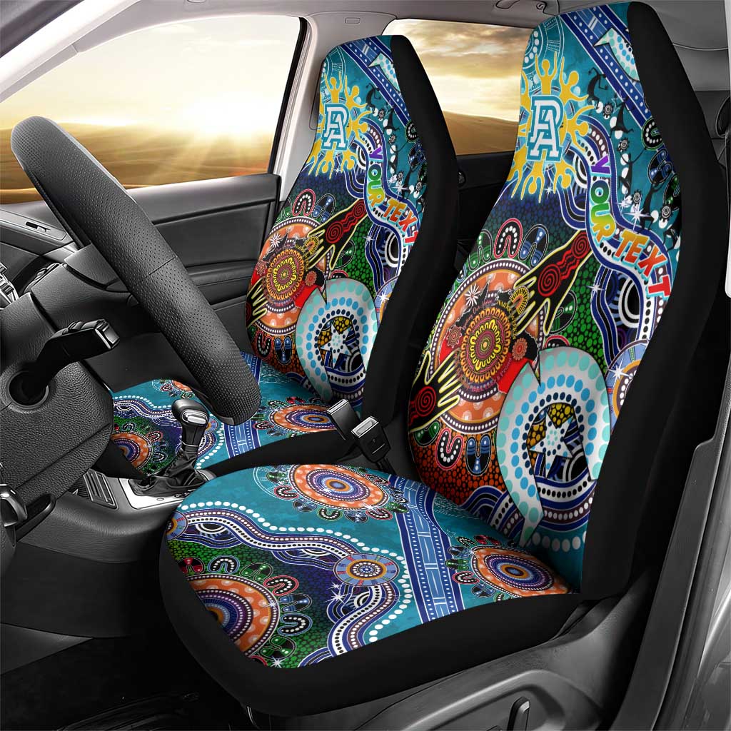 Custom NAIDOC Week 2024 Port Adelaide Power Car Seat Cover Australia Aboriginal Dot Painting
