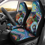 Custom NAIDOC Week 2024 Port Adelaide Power Car Seat Cover Australia Aboriginal Dot Painting