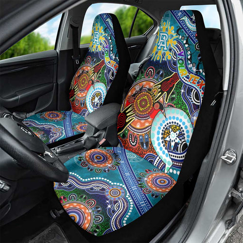 Custom NAIDOC Week 2024 Port Adelaide Power Car Seat Cover Australia Aboriginal Dot Painting