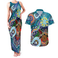 Custom NAIDOC Week 2024 Port Adelaide Power Couples Matching Tank Maxi Dress and Hawaiian Shirt Australia Aboriginal Dot Painting