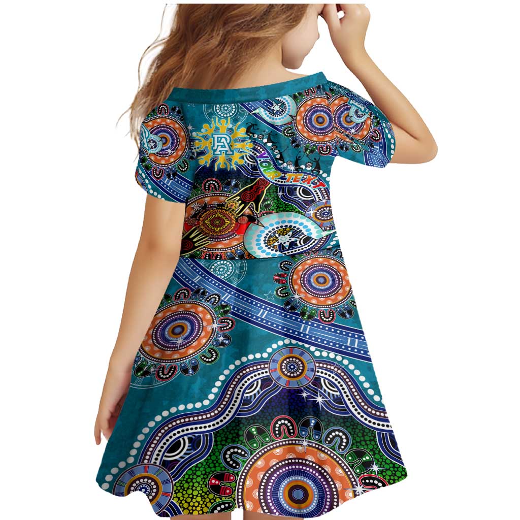 Custom NAIDOC Week 2024 Port Adelaide Power Family Matching Mermaid Dress and Hawaiian Shirt Australia Aboriginal Dot Painting