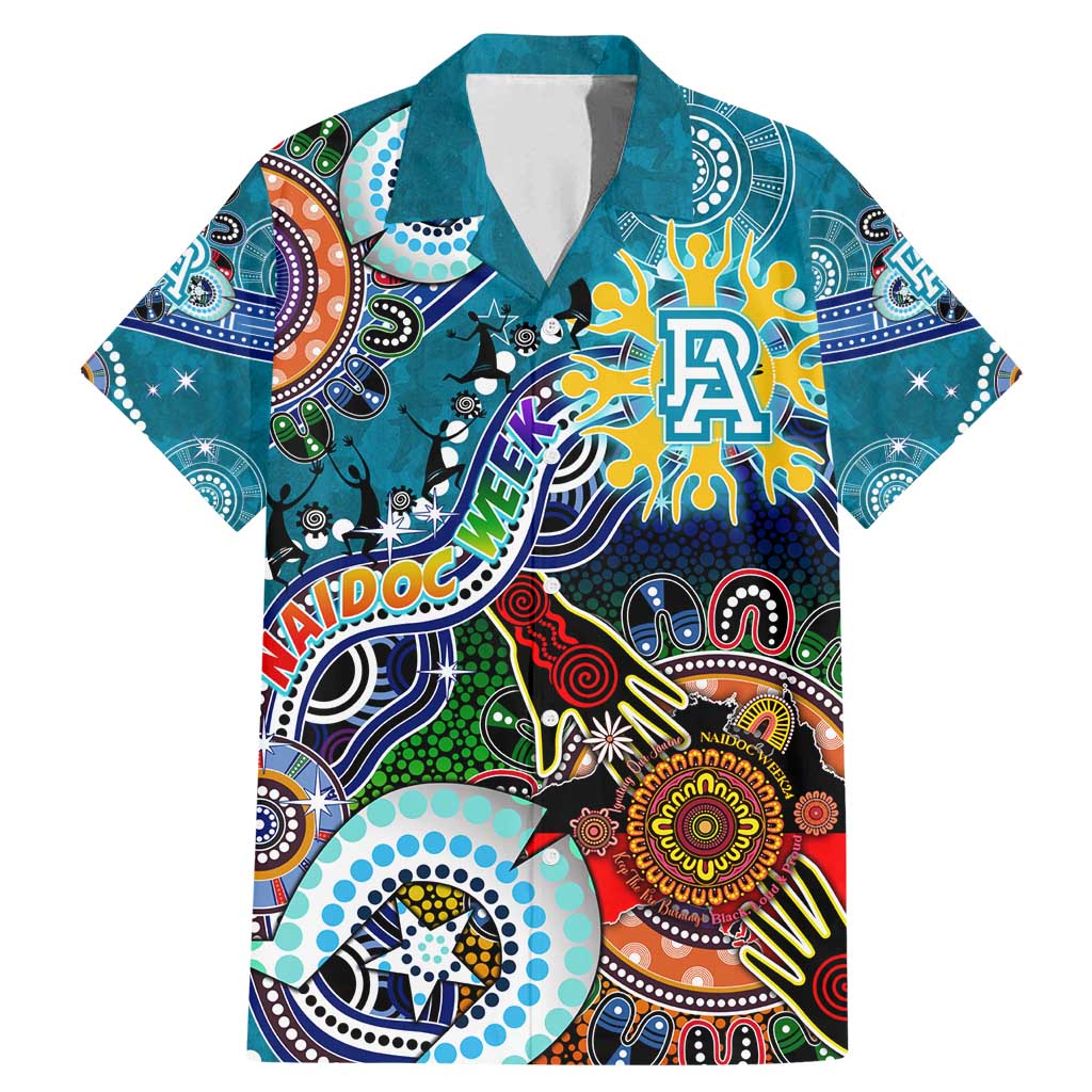 Custom NAIDOC Week 2024 Port Adelaide Power Family Matching Mermaid Dress and Hawaiian Shirt Australia Aboriginal Dot Painting