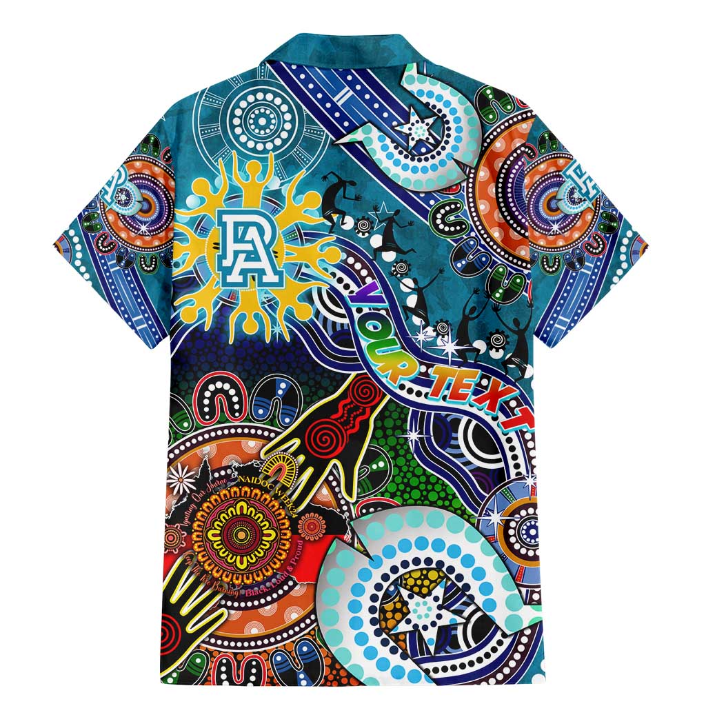 Custom NAIDOC Week 2024 Port Adelaide Power Family Matching Mermaid Dress and Hawaiian Shirt Australia Aboriginal Dot Painting