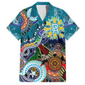 Custom NAIDOC Week 2024 Port Adelaide Power Family Matching Puletasi and Hawaiian Shirt Australia Aboriginal Dot Painting