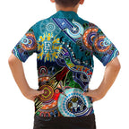 Custom NAIDOC Week 2024 Port Adelaide Power Family Matching Summer Maxi Dress and Hawaiian Shirt Australia Aboriginal Dot Painting