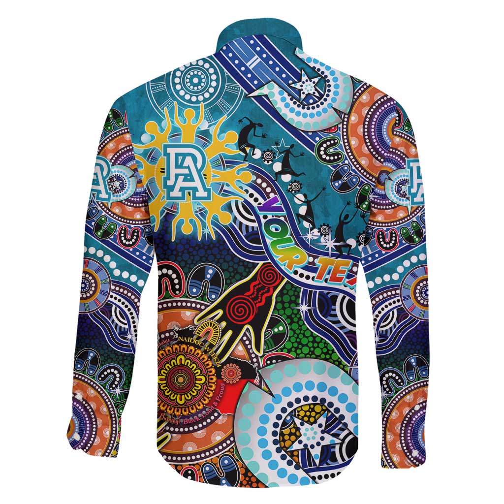 Custom NAIDOC Week 2024 Port Adelaide Power Family Matching Summer Maxi Dress and Hawaiian Shirt Australia Aboriginal Dot Painting