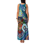 Custom NAIDOC Week 2024 Port Adelaide Power Family Matching Tank Maxi Dress and Hawaiian Shirt Australia Aboriginal Dot Painting