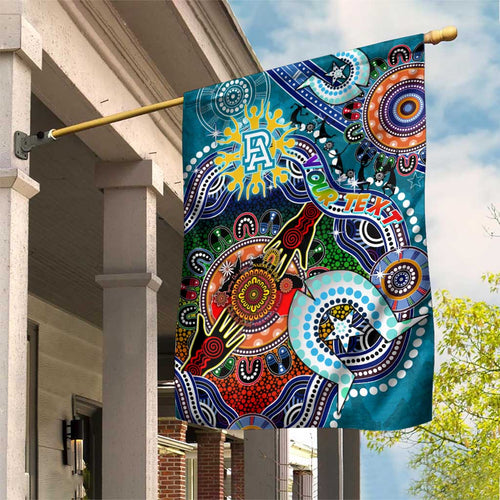 Custom NAIDOC Week 2024 Port Adelaide Power Garden Flag Australia Aboriginal Dot Painting