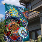 Custom NAIDOC Week 2024 Port Adelaide Power Garden Flag Australia Aboriginal Dot Painting