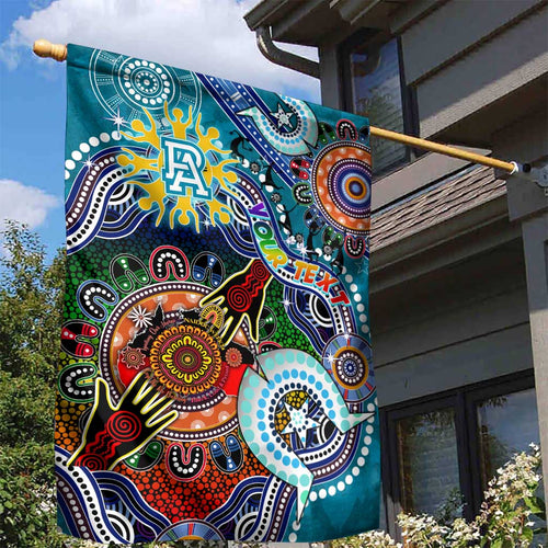 Custom NAIDOC Week 2024 Port Adelaide Power Garden Flag Australia Aboriginal Dot Painting