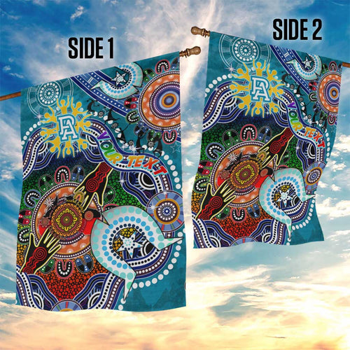 Custom NAIDOC Week 2024 Port Adelaide Power Garden Flag Australia Aboriginal Dot Painting