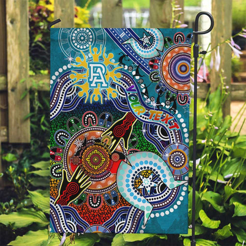 Custom NAIDOC Week 2024 Port Adelaide Power Garden Flag Australia Aboriginal Dot Painting