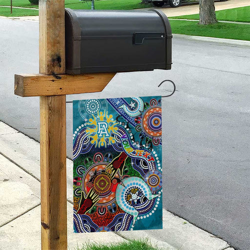 Custom NAIDOC Week 2024 Port Adelaide Power Garden Flag Australia Aboriginal Dot Painting
