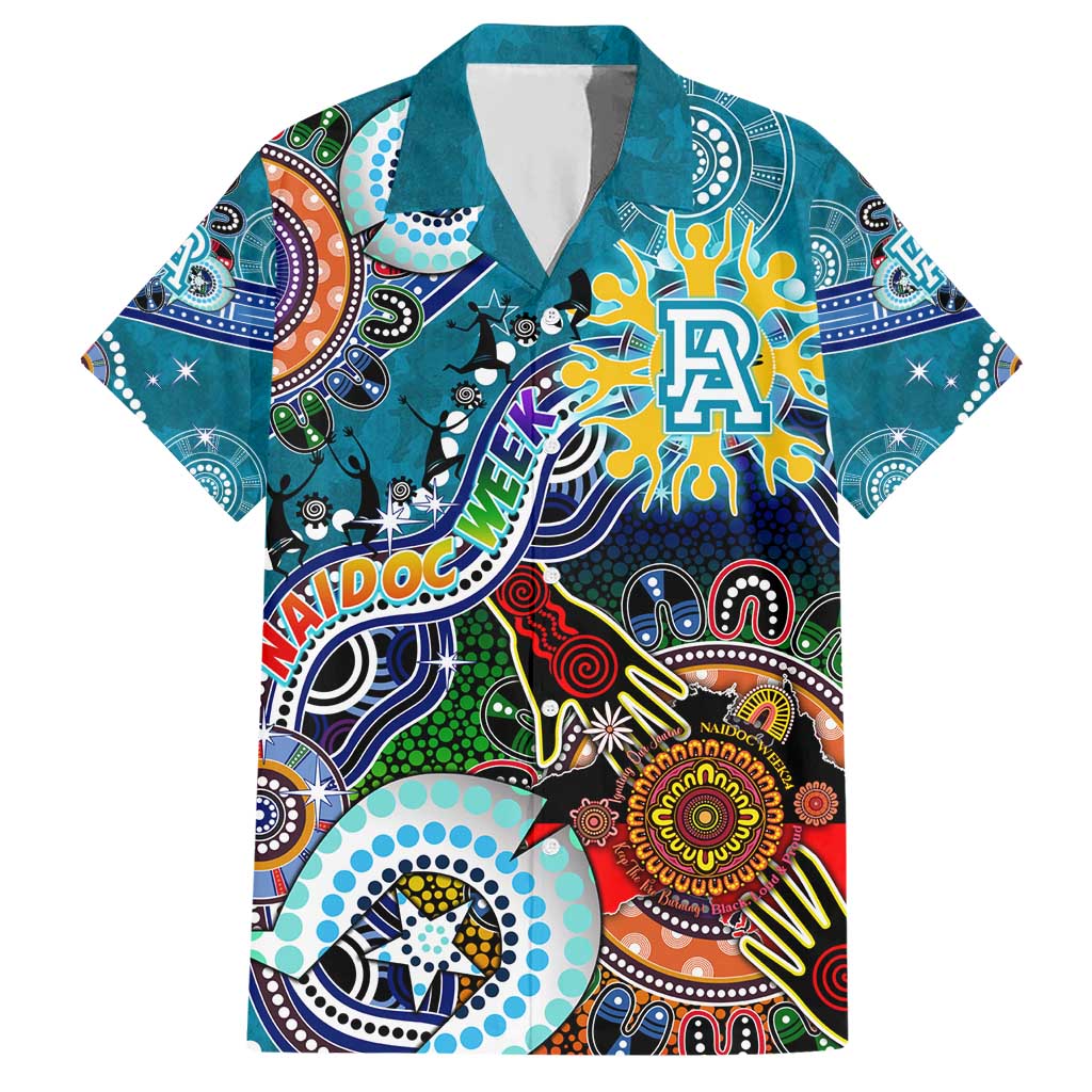 Custom NAIDOC Week 2024 Port Adelaide Power Hawaiian Shirt Australia Aboriginal Dot Painting