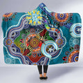 Custom NAIDOC Week 2024 Port Adelaide Power Hooded Blanket Australia Aboriginal Dot Painting