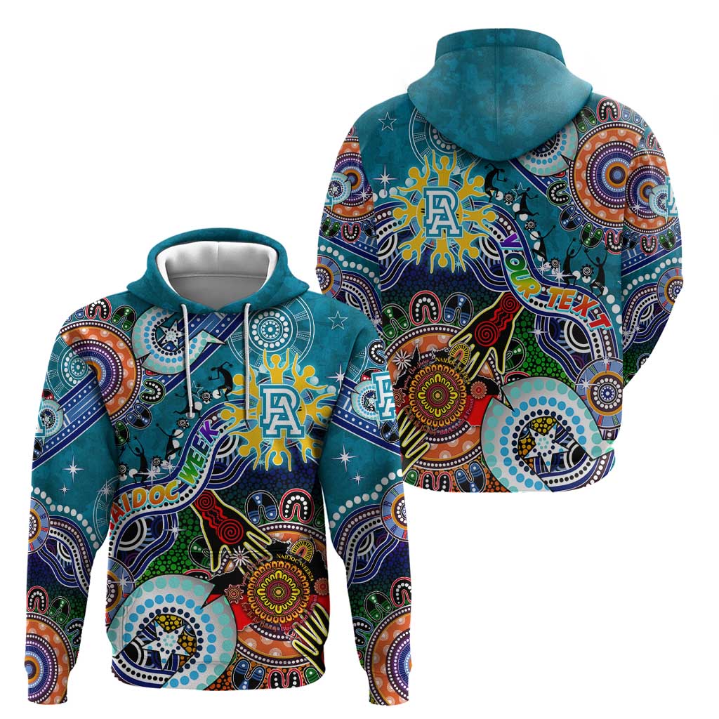 Custom NAIDOC Week 2024 Port Adelaide Power Hoodie Australia Aboriginal Dot Painting
