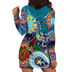 Custom NAIDOC Week 2024 Port Adelaide Power Hoodie Dress Australia Aboriginal Dot Painting