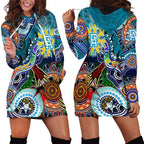Custom NAIDOC Week 2024 Port Adelaide Power Hoodie Dress Australia Aboriginal Dot Painting