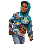 Custom NAIDOC Week 2024 Port Adelaide Power Kid Hoodie Australia Aboriginal Dot Painting