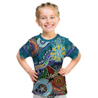 Custom NAIDOC Week 2024 Port Adelaide Power Kid T Shirt Australia Aboriginal Dot Painting