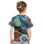 Custom NAIDOC Week 2024 Port Adelaide Power Kid T Shirt Australia Aboriginal Dot Painting