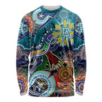 Custom NAIDOC Week 2024 Port Adelaide Power Long Sleeve Shirt Australia Aboriginal Dot Painting