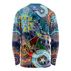 Custom NAIDOC Week 2024 Port Adelaide Power Long Sleeve Shirt Australia Aboriginal Dot Painting