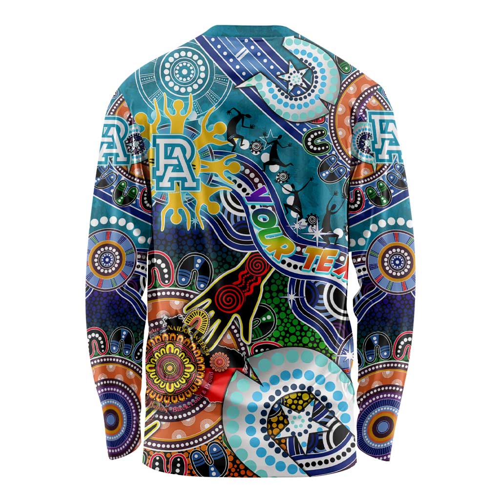 Custom NAIDOC Week 2024 Port Adelaide Power Long Sleeve Shirt Australia Aboriginal Dot Painting