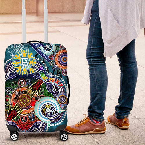 Custom NAIDOC Week 2024 Port Adelaide Power Luggage Cover Australia Aboriginal Dot Painting