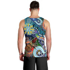 Custom NAIDOC Week 2024 Port Adelaide Power Men Tank Top Australia Aboriginal Dot Painting
