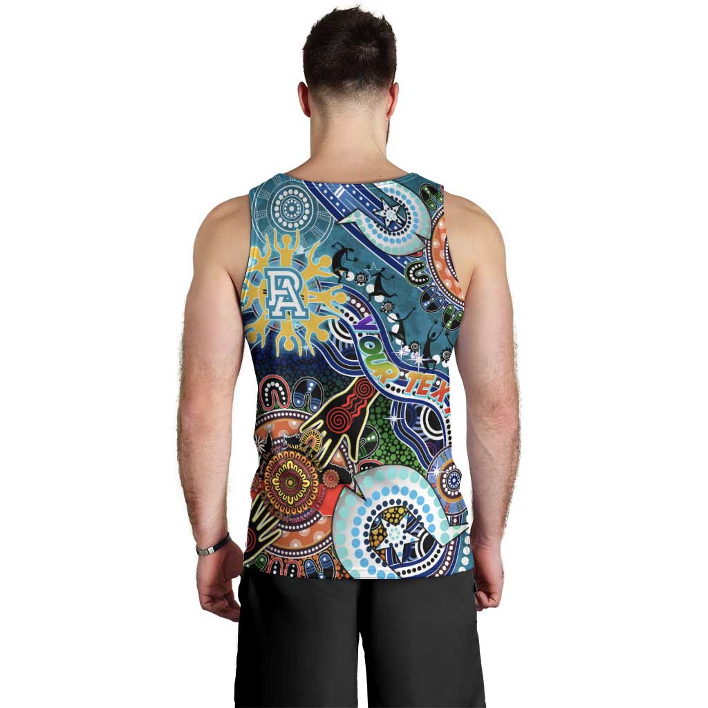 Custom NAIDOC Week 2024 Port Adelaide Power Men Tank Top Australia Aboriginal Dot Painting
