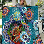 Custom NAIDOC Week 2024 Port Adelaide Power Quilt Australia Aboriginal Dot Painting