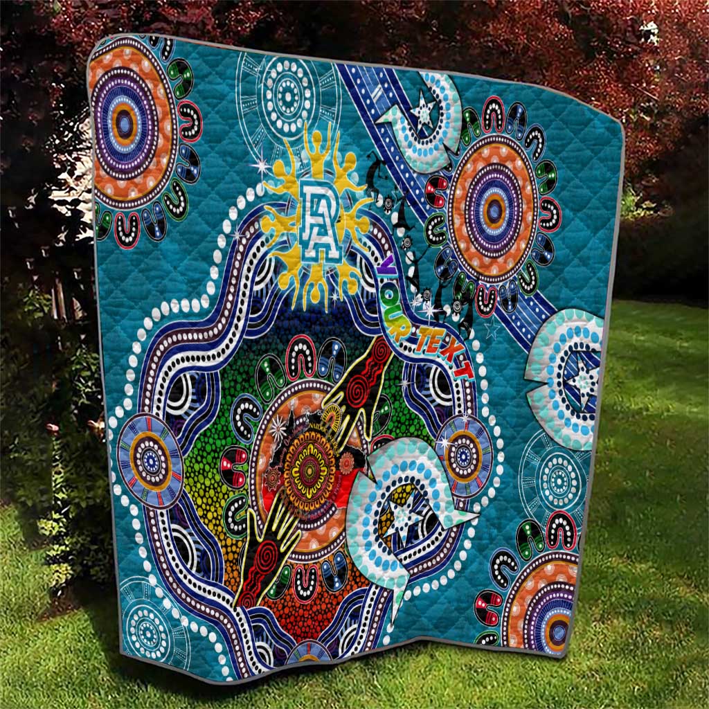 Custom NAIDOC Week 2024 Port Adelaide Power Quilt Australia Aboriginal Dot Painting
