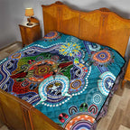 Custom NAIDOC Week 2024 Port Adelaide Power Quilt Australia Aboriginal Dot Painting