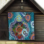 Custom NAIDOC Week 2024 Port Adelaide Power Quilt Australia Aboriginal Dot Painting