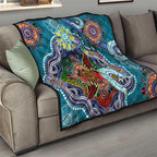 Custom NAIDOC Week 2024 Port Adelaide Power Quilt Australia Aboriginal Dot Painting