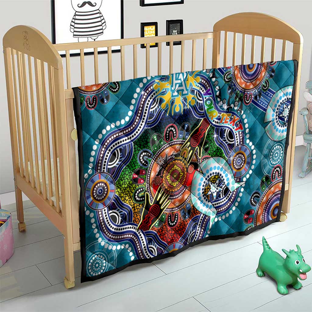 Custom NAIDOC Week 2024 Port Adelaide Power Quilt Australia Aboriginal Dot Painting