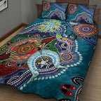 Custom NAIDOC Week 2024 Port Adelaide Power Quilt Bed Set Australia Aboriginal Dot Painting
