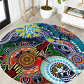 Custom NAIDOC Week 2024 Port Adelaide Power Round Carpet Australia Aboriginal Dot Painting