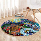 Custom NAIDOC Week 2024 Port Adelaide Power Round Carpet Australia Aboriginal Dot Painting