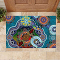 Custom NAIDOC Week 2024 Port Adelaide Power Rubber Doormat Australia Aboriginal Dot Painting