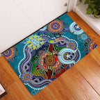 Custom NAIDOC Week 2024 Port Adelaide Power Rubber Doormat Australia Aboriginal Dot Painting