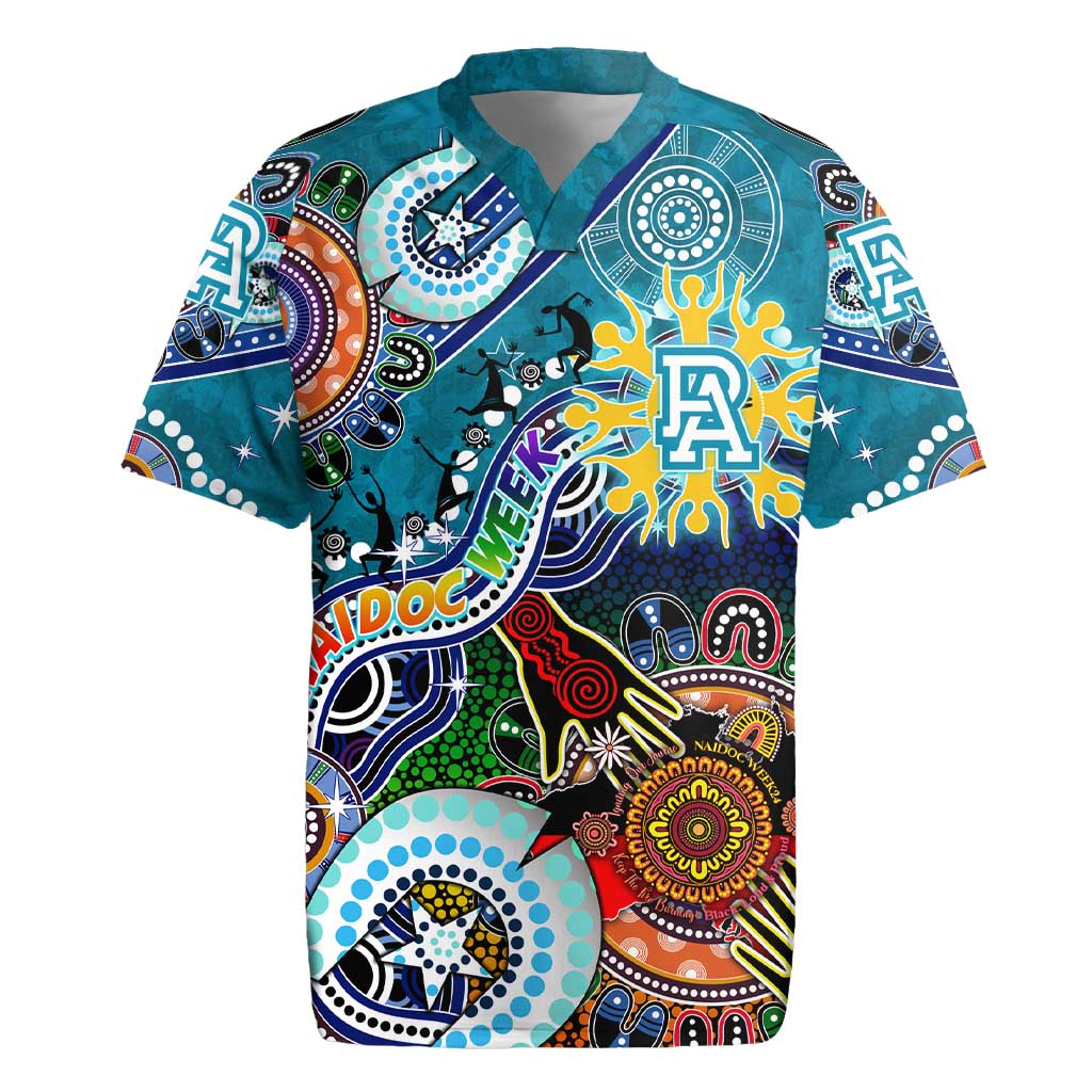 Custom NAIDOC Week 2024 Port Adelaide Power Rugby Jersey Australia Aboriginal Dot Painting