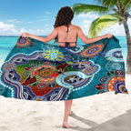 Custom NAIDOC Week 2024 Port Adelaide Power Sarong Australia Aboriginal Dot Painting