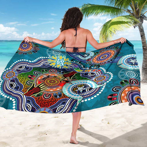 Custom NAIDOC Week 2024 Port Adelaide Power Sarong Australia Aboriginal Dot Painting