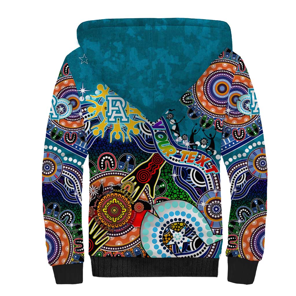 Custom NAIDOC Week 2024 Port Adelaide Power Sherpa Hoodie Australia Aboriginal Dot Painting